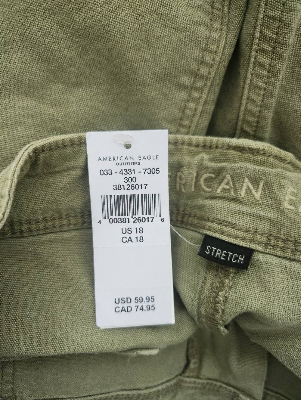 NWT American Eagle Outfitters Olive Green Cargo Shorts - Women's 18 - Picture 4 of 9